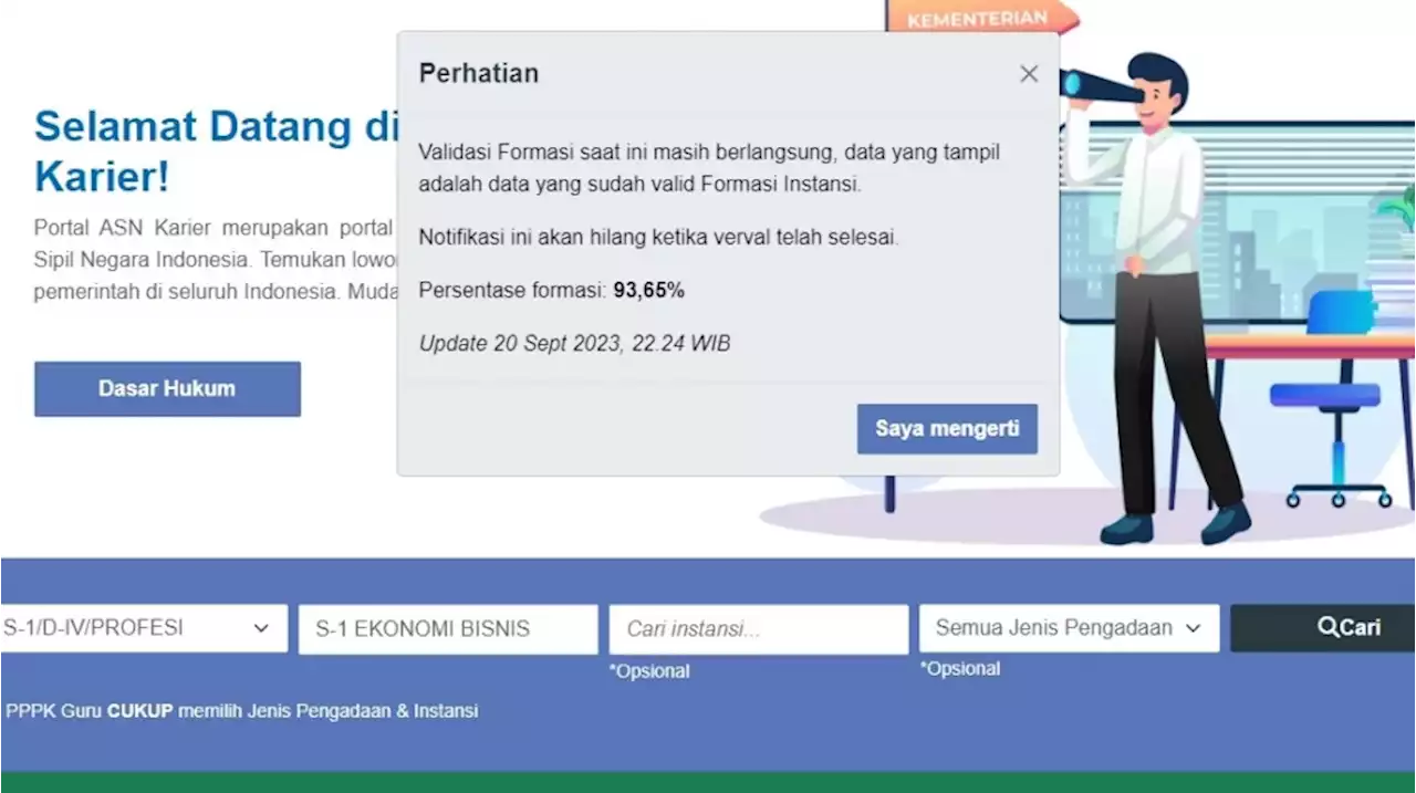 Cara Lihat Formasi CPNS 2023 di sscasn.bkn.go.id, Data Instansi Hampir 100 Persen!