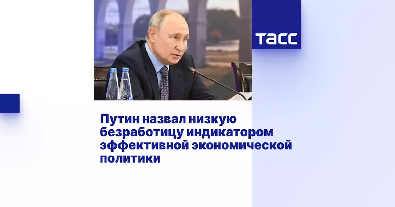 Путин назвал низкую безработицу индикатором эффективной экономической политики