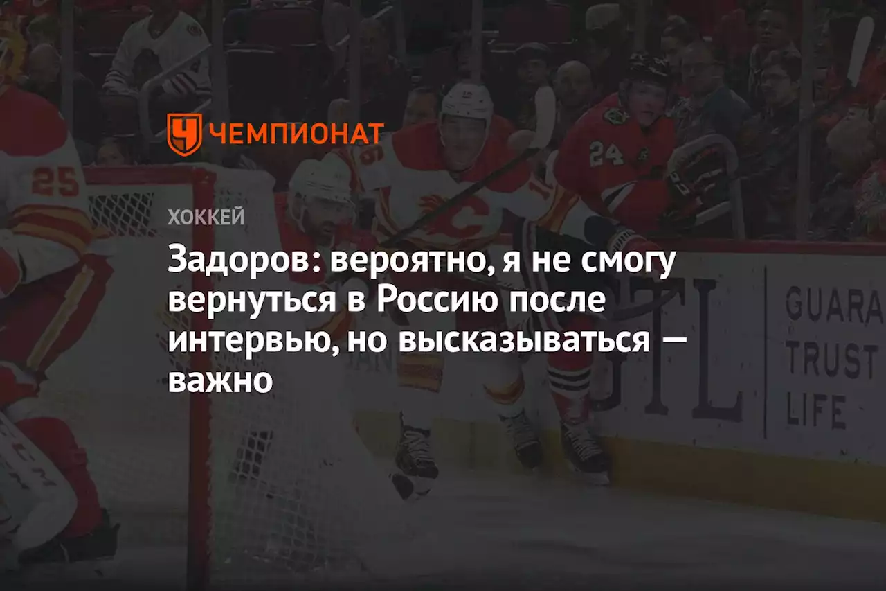 Задоров: вероятно, я не смогу вернуться в Россию после интервью, но высказываться — важно