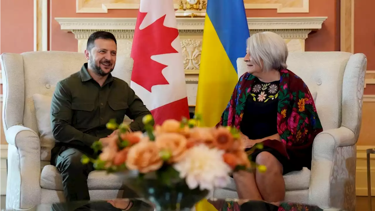 Ukrainian President Zelenskyy arrives on Parliament Hill, meets PM Trudeau