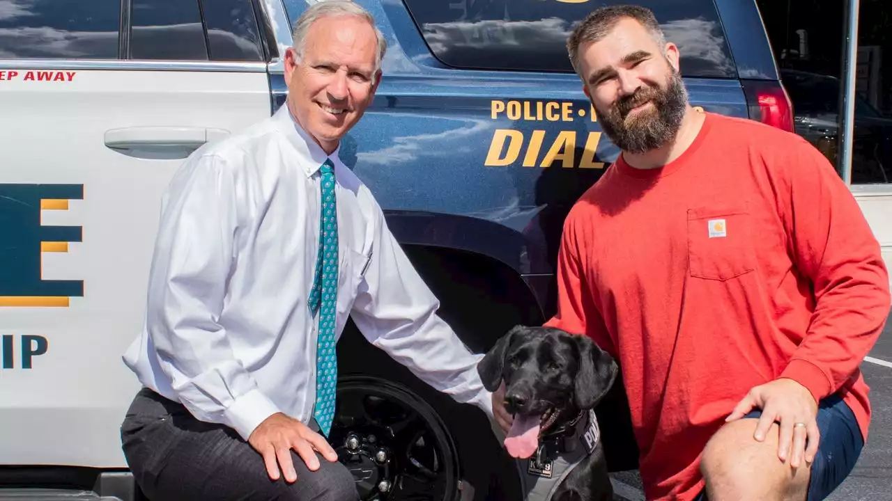 Jason Kelce co-sponsors Haverford Police Department's newest K-9 officer, Winnie