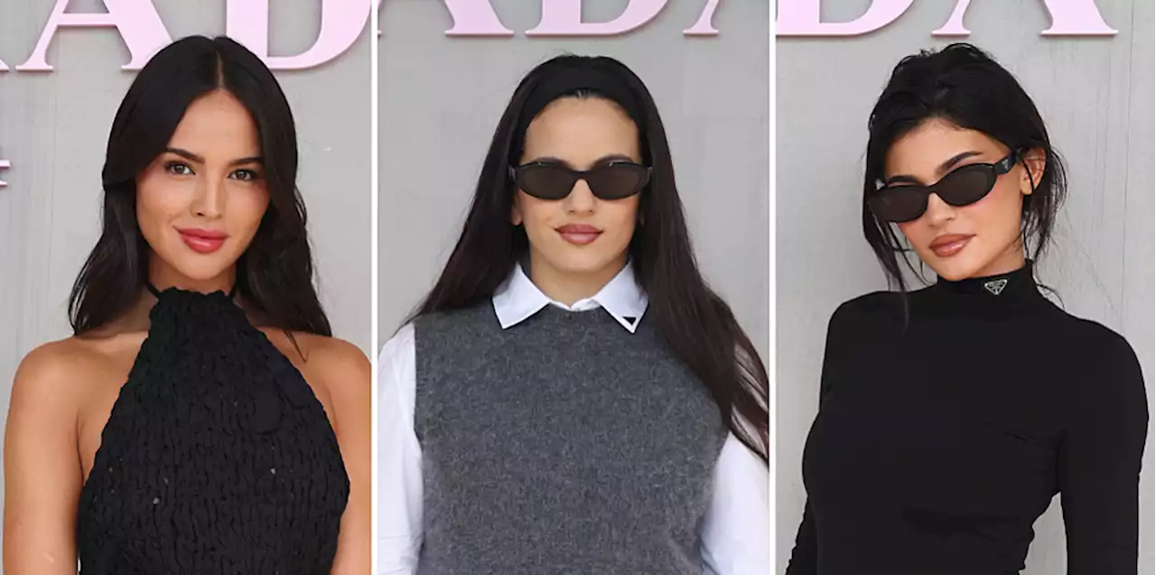 Eiza González, Rosalía y Kylie Jenner, juntas y fabulosas en el desfile de Prada en Milán