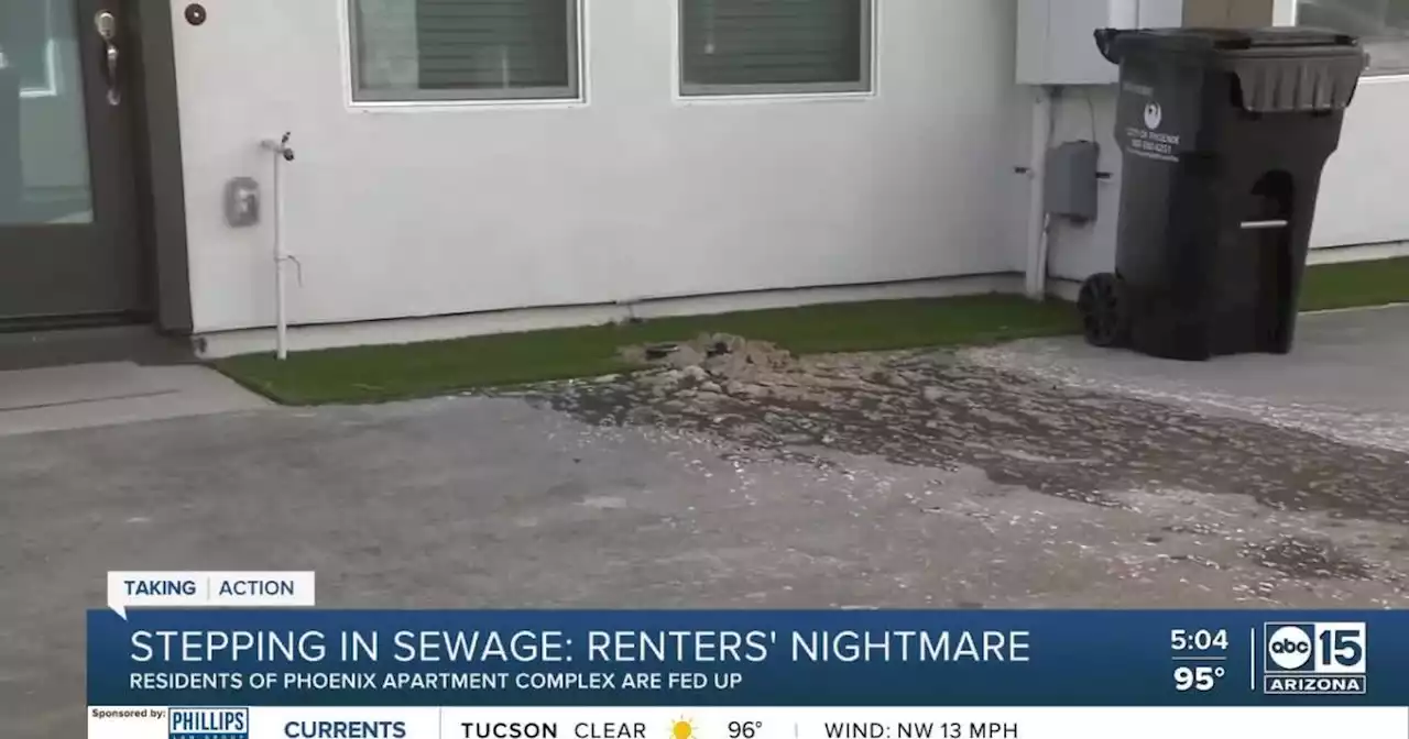 Valley renter struggling with sewage spill outside front door