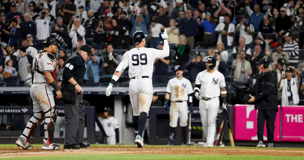 Judge hits 3 homers for 2nd time in a month as Yankees slow down Diamondbacks