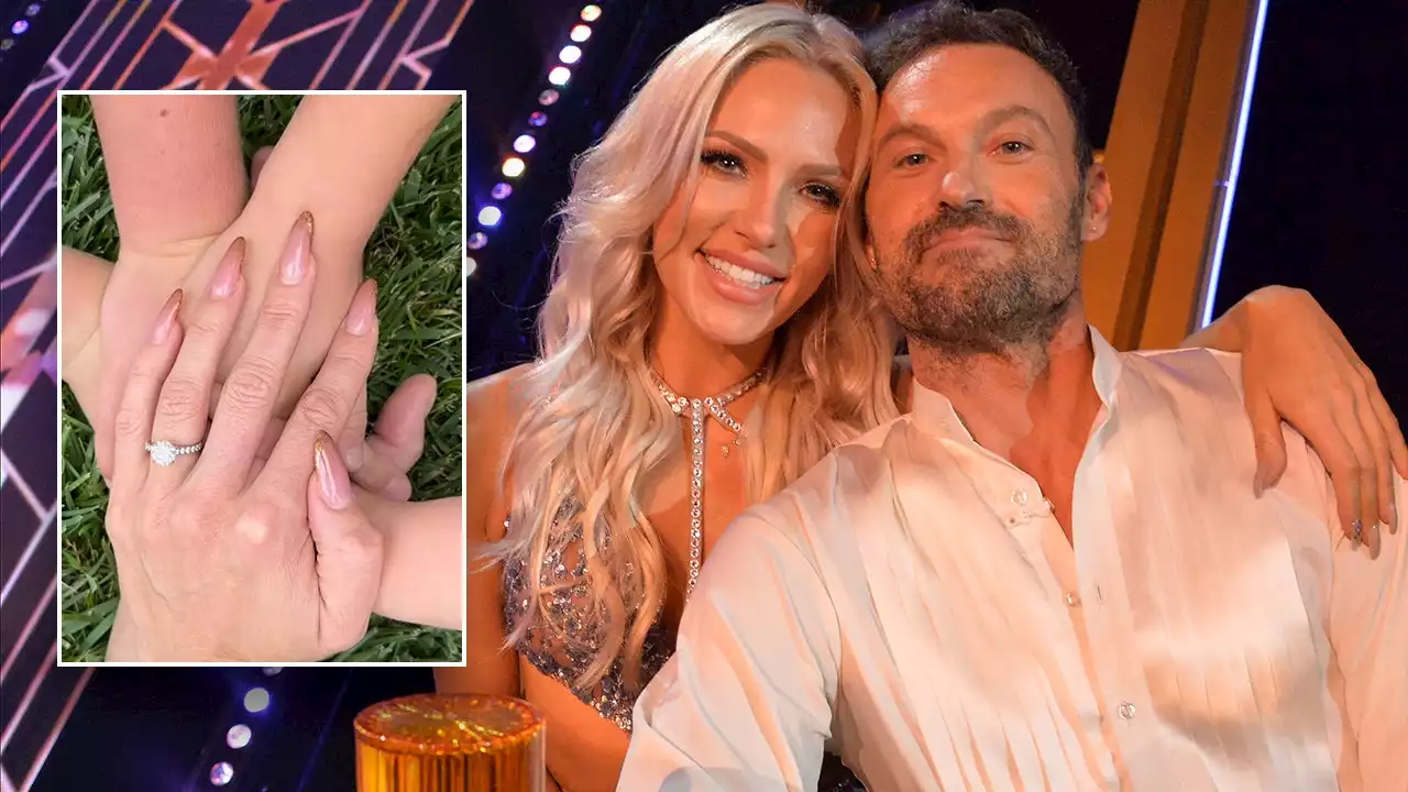 Sharna Burgess says Brian Austin Green proposed two months before public engagement: 'Moment for ourselves'