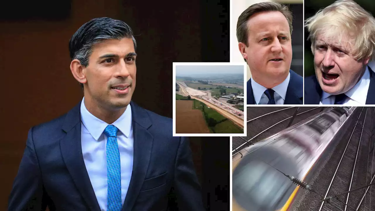 Johnson and Cameron warn Sunak against ‘delivering mutilated HS2’ amid concerns PM plans to scrap northern leg