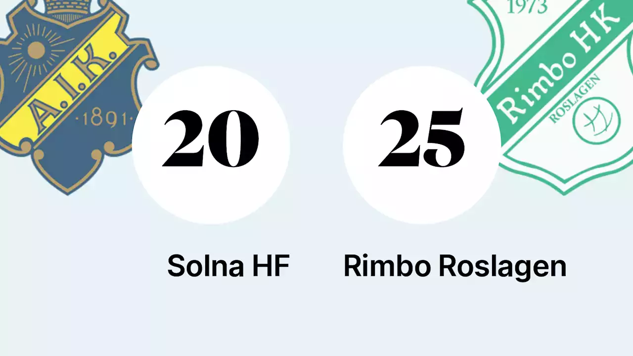 Seger för Rimbo Roslagen borta mot Solna HF