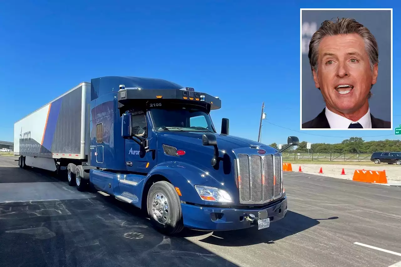 California Gov. Gavin Newsom vetoes bill banning robotrucks without safety drivers