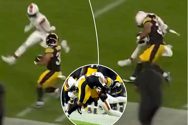 Steelers RB Jaylen Warren fined $48k for illegal hit against the Browns  despite not being penalized during the game