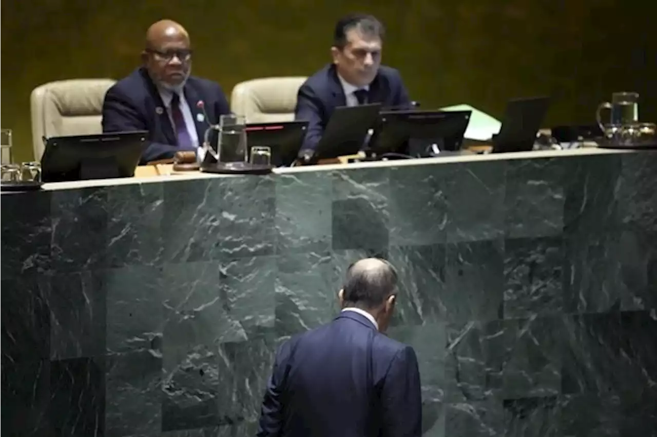 Russian foreign minister lambastes the West but barely mentions Ukraine in UN speech