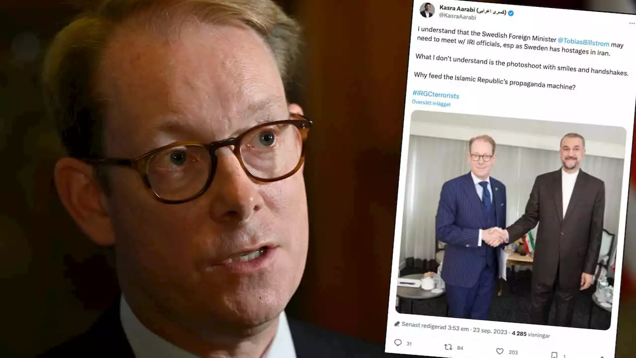 Billström förtegen efter ministermöte med Iran