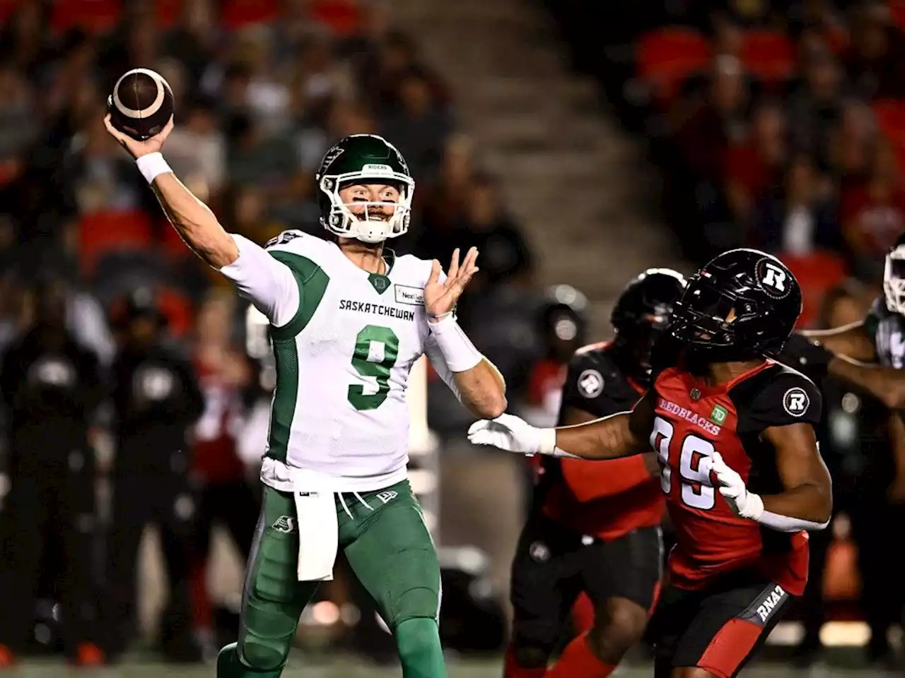 Turnovers cost Roughriders in 36-28 loss to Redblacks in Week 16