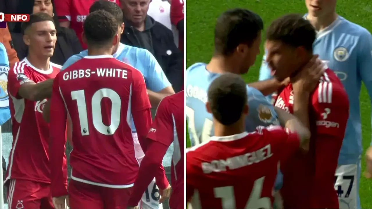 Rodri sent off for grabbing Gibbs-White's neck in furious altercation