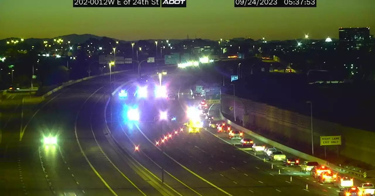 Four people, including an infant, hurt in five-vehicle crash on Loop 202 near 32nd Street