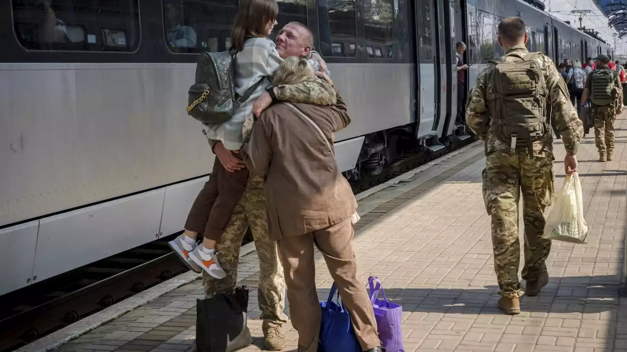 A Ukrainian train is a lifeline connecting the nation's capital with the front line