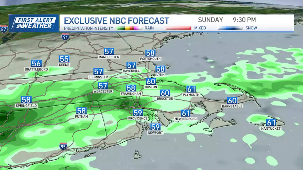 Rain continues through Sunday in New England