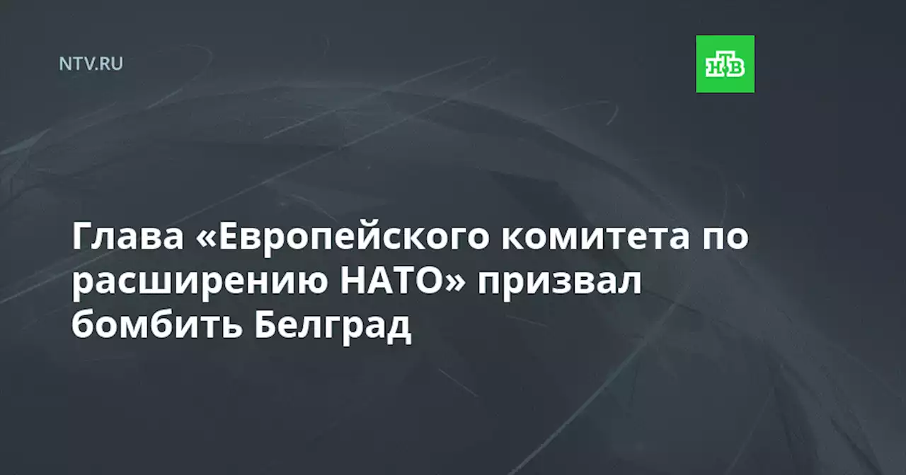 Глава «Европейского комитета по расширению НАТО» призвал бомбить Белград