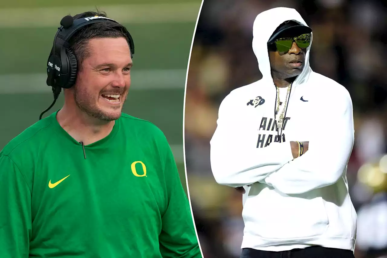 Oregon’s Dan Lanning shades Deion Sanders in speech: ‘They’re fighting for clicks’