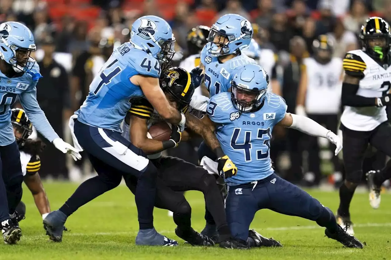 Kelly throws two touchdown passes as Argos earn season sweep of Ticats