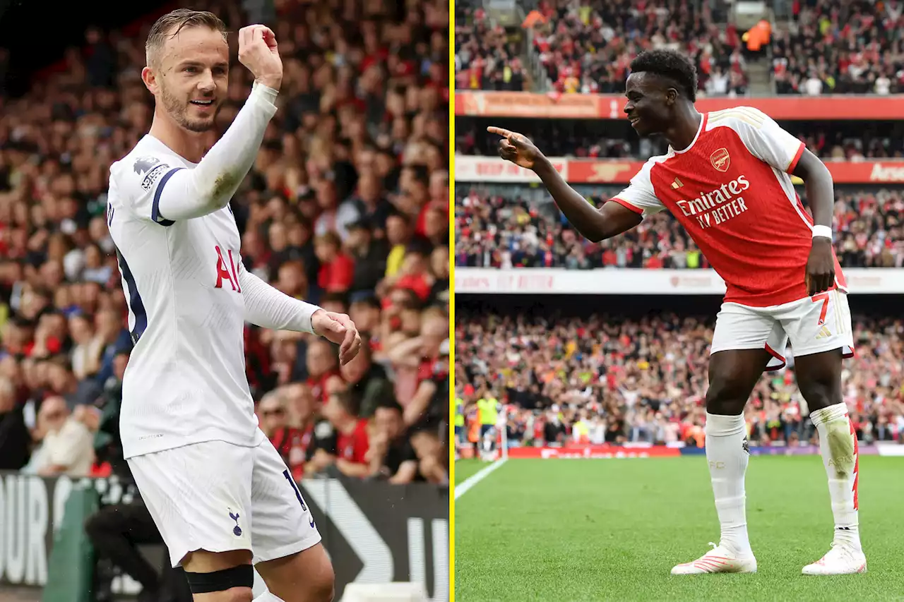 Saka trolls Maddison with darts celebration - but Tottenham star gets revenge