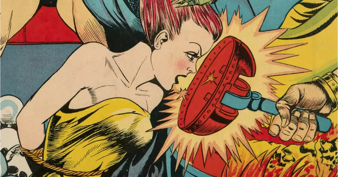 Samson Destroys the Mask of Fire on Fantastic Comics #8, at Auction