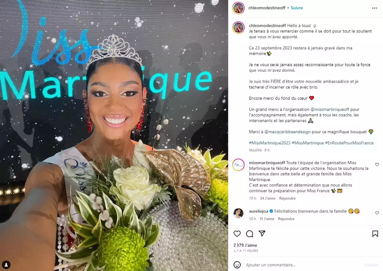 Miss France 2024 : qui est Chléo Modestine, la superbe Miss Martinique ?