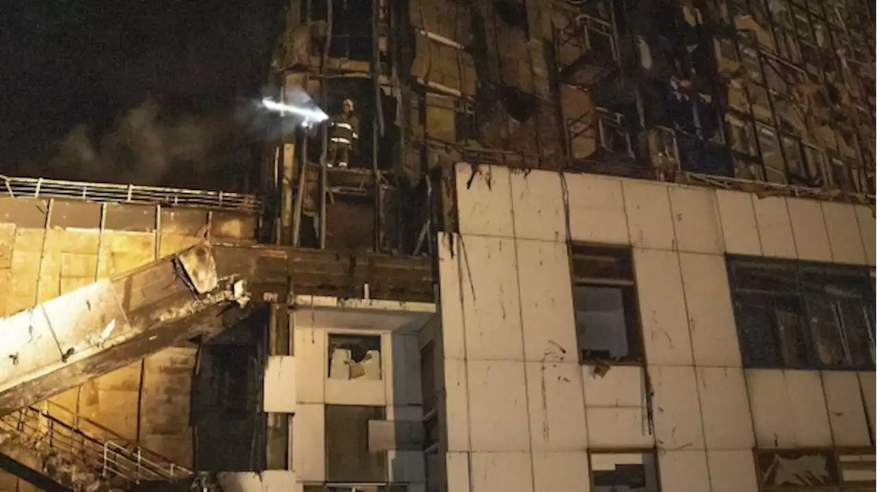 Russian strikes in Ukraine's city of Odesa damage port, grain silo and an abandoned hotel