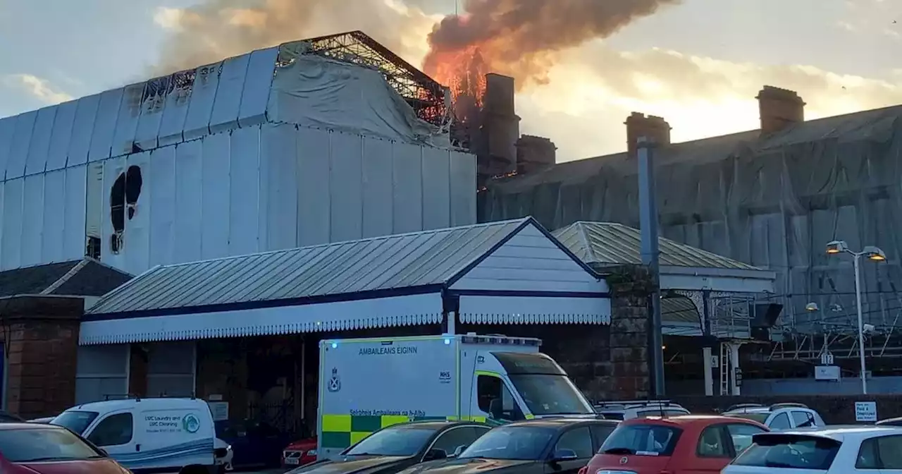 Huge fire rips through Ayr's crumbling Station Hotel as smoke seen for miles