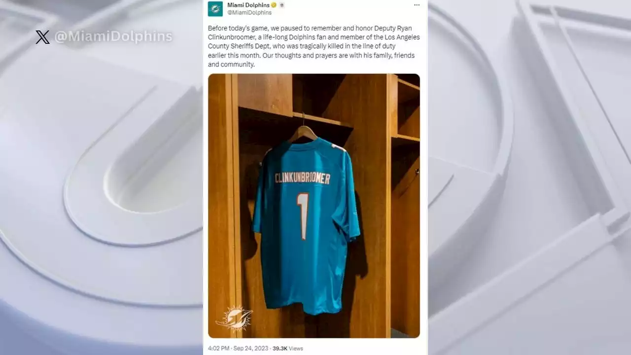 Miami Dolphins honor murdered deputy Ryan Clinkunbroomer ahead of historic win