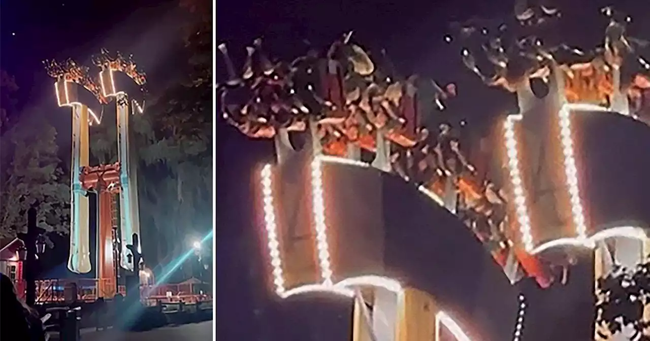 People left hanging upside down from theme park ride after it breaks down