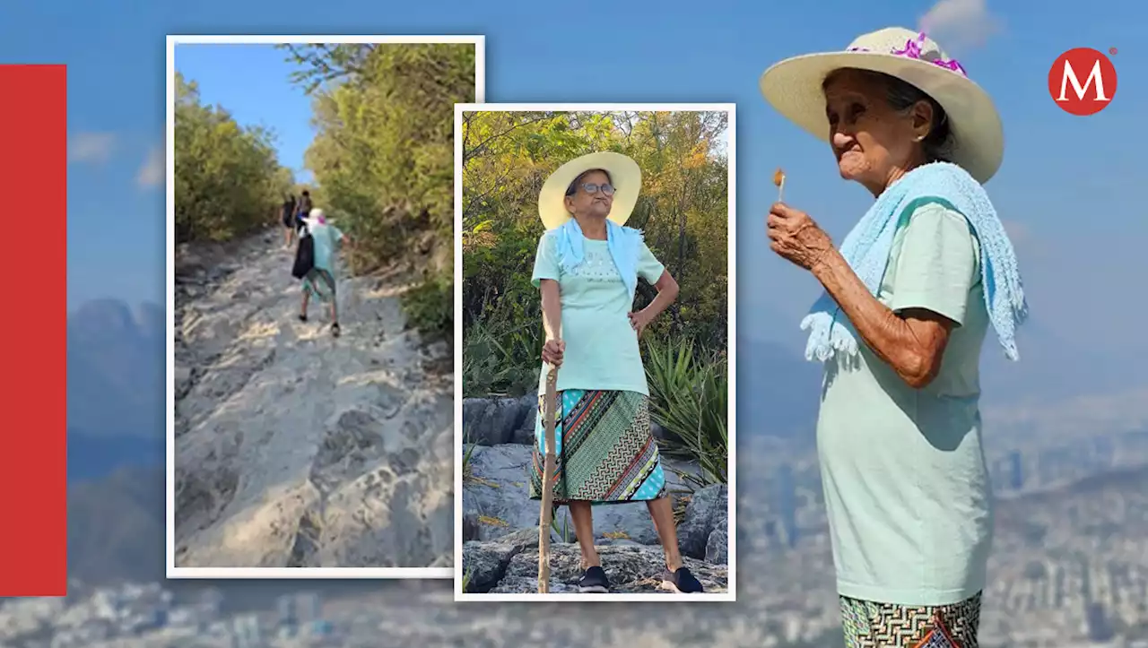 Doña Cándida, mujer que subió el cerro de la Silla a los 82 años