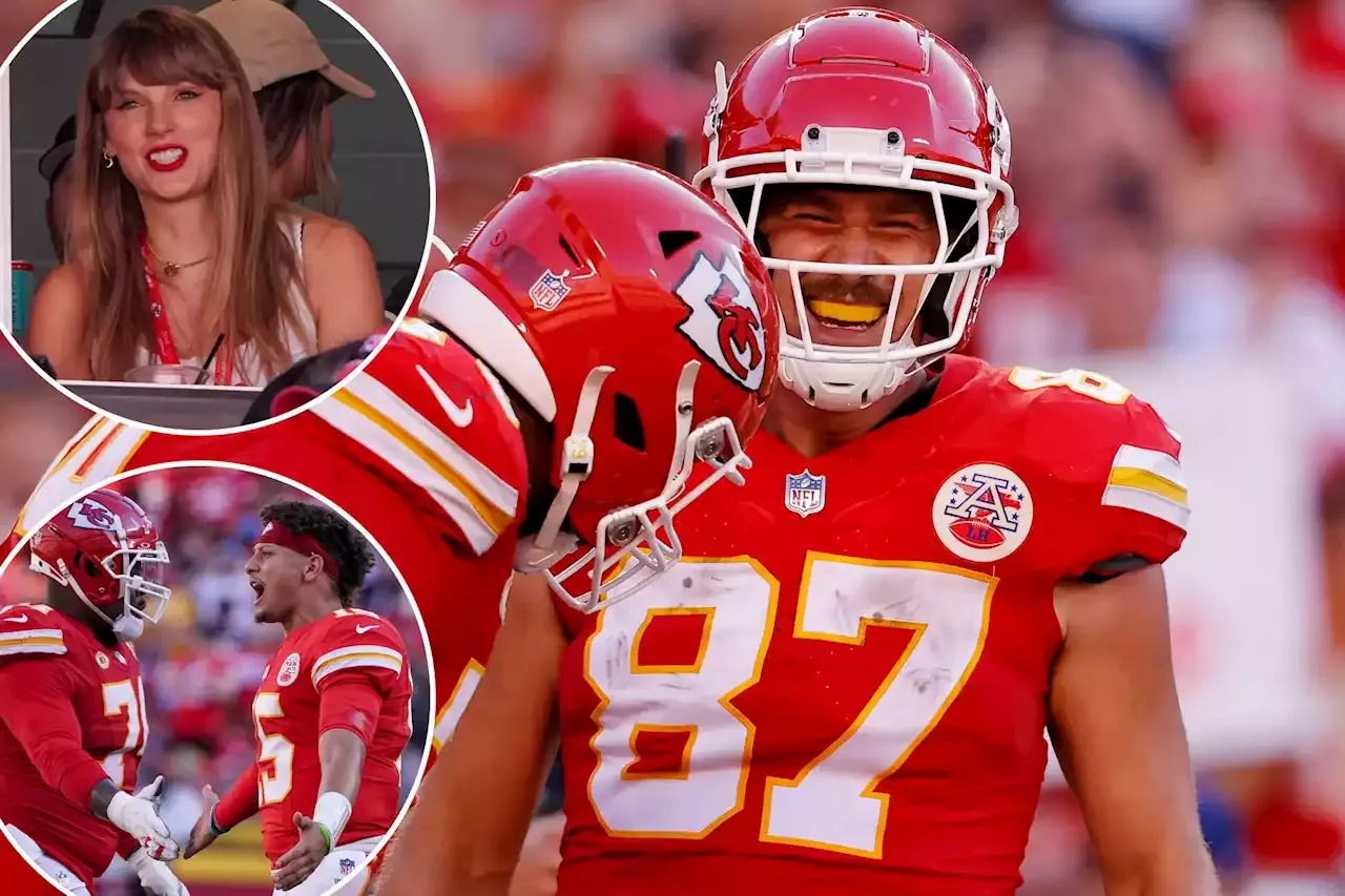 Taylor Swift watches Travis Kelce score as Chiefs dominate Bears