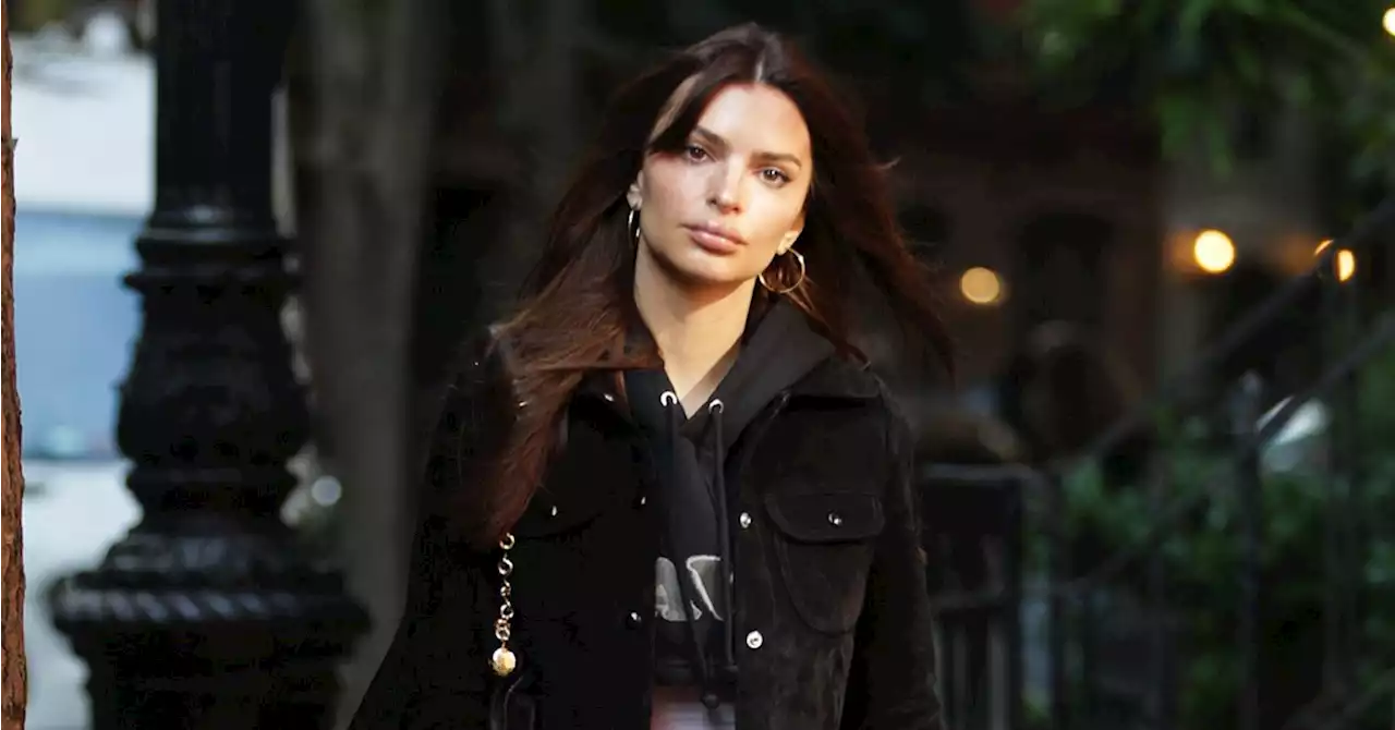 Emily Ratajkowski Is Ravishing in a Red Sweater Skirt