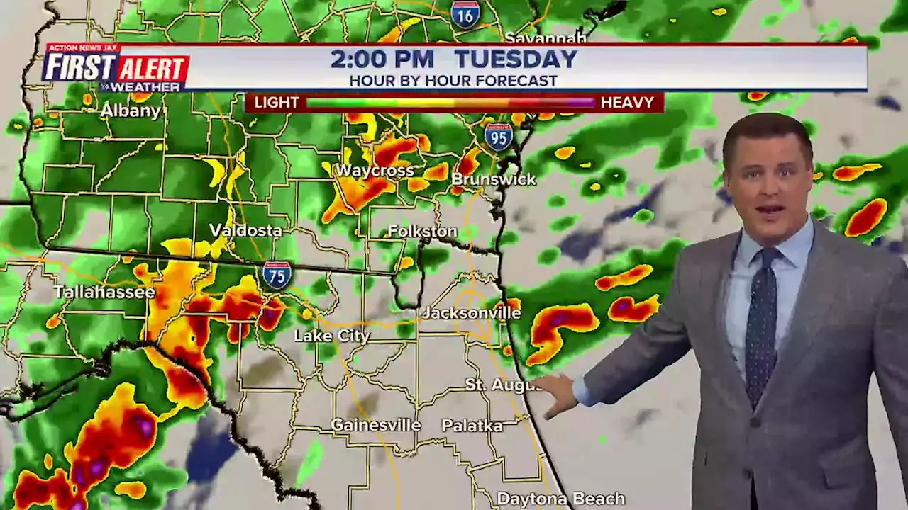 FIRST ALERT WEATHER DAY: Heavy rain expected in Jacksonville area during afternoon commute