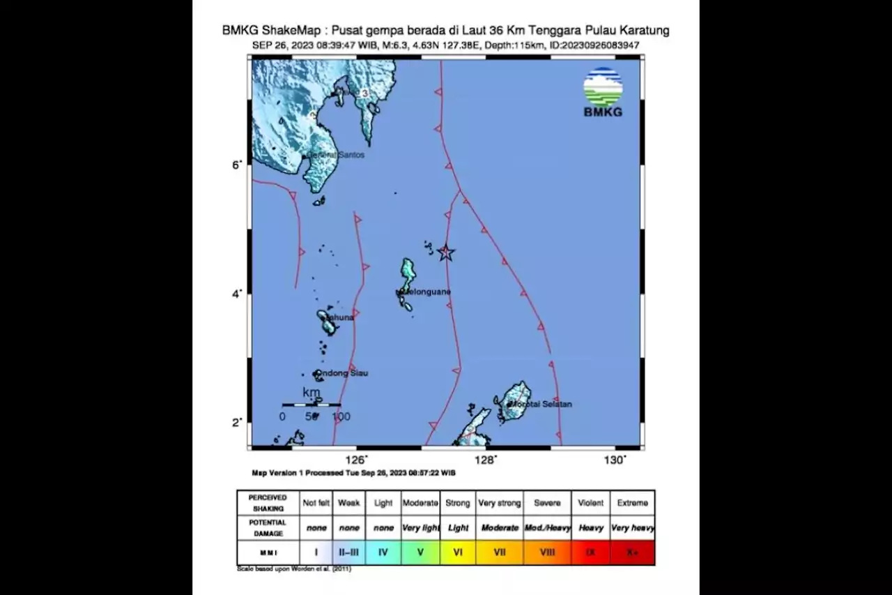 Gempa M6,3 guncang wilayah Kepulauan Talaud tidak berpotensi tsunami