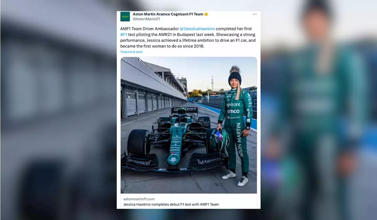 F1 : qui est Jessica Hawkins, la pilote qui a roulé pour Aston Martin en essai privé ?