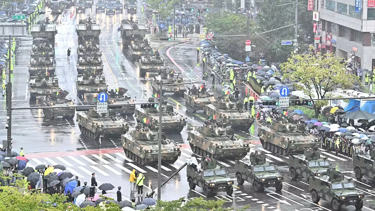 South Korea flexes military muscle with parade, issues dire warning about North's nuclear pursuit