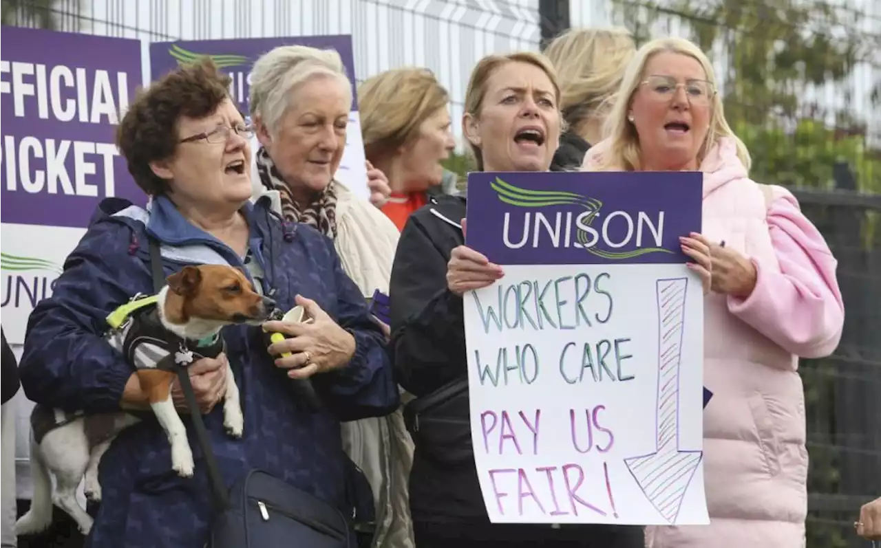 Support staff picket outside Glasgow school as part of strikes across Scotland