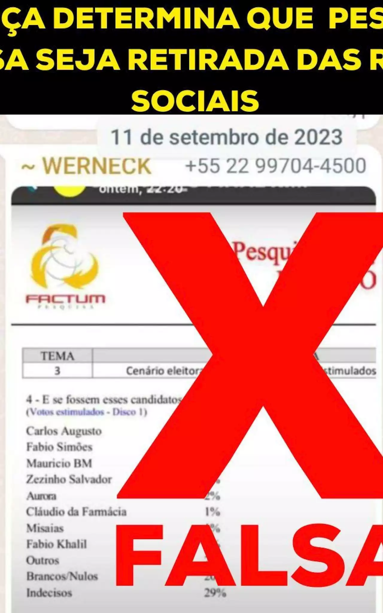 Justiça ordena remoção de pesquisa não registrada e possivelmente falsa no WhatsApp | Rio das Ostras