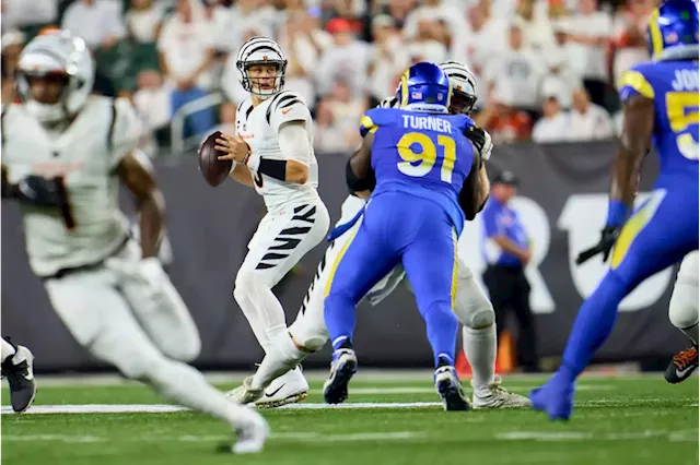 Joe Burrow plays through calf injury as Bengals pick up 19-16 win over LA  Rams as Chad Johnson and Boomer Esiason are inducted into Cincinnati's Ring  of Honor