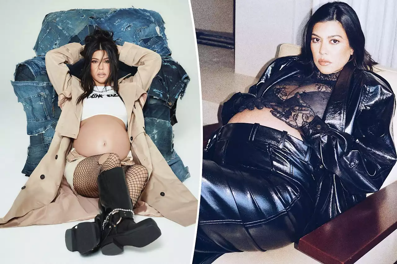 Pregnant Kourtney Kardashian bares her bump for new Boohoo collection teaser