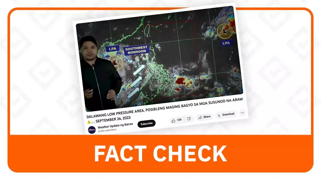 FACT CHECK: PAGASA Monitoring Only 1 Low Pressure Area As Of September 26