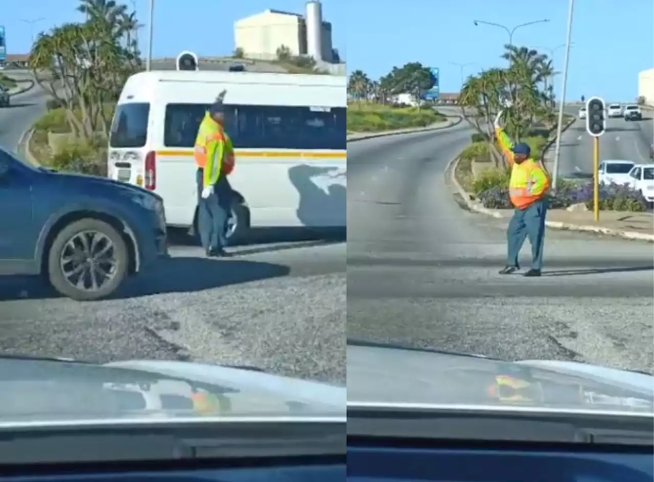 Epic Dance: Traffic conductor in Mzansi steals the show while on duty (Video)