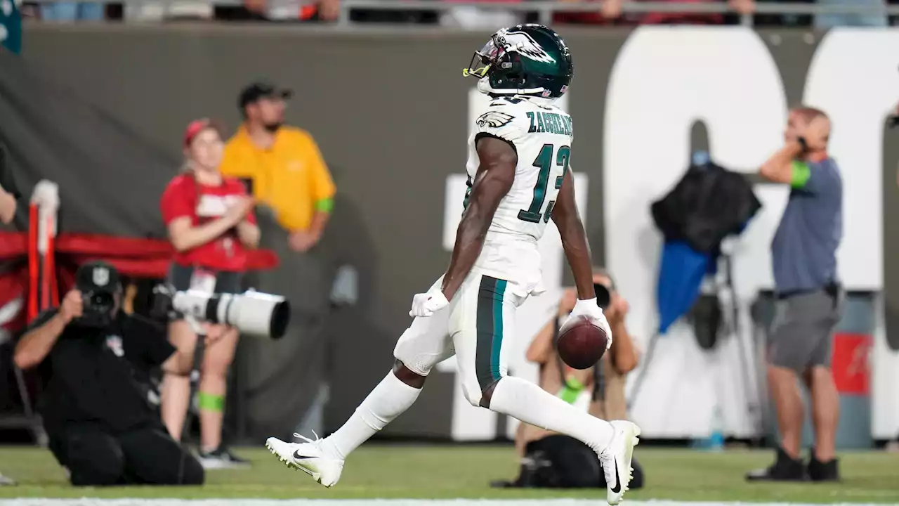 Jalen Hurts' pinpoint throw finds Olamide Zaccheaus for Eagles TD