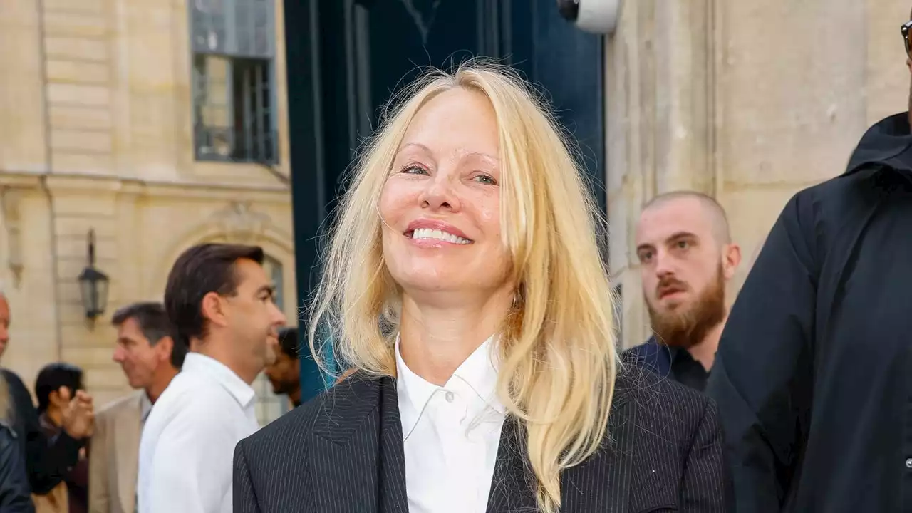 A Make-Up-Free Pamela Anderson Brings Minimalist Beauty To Paris