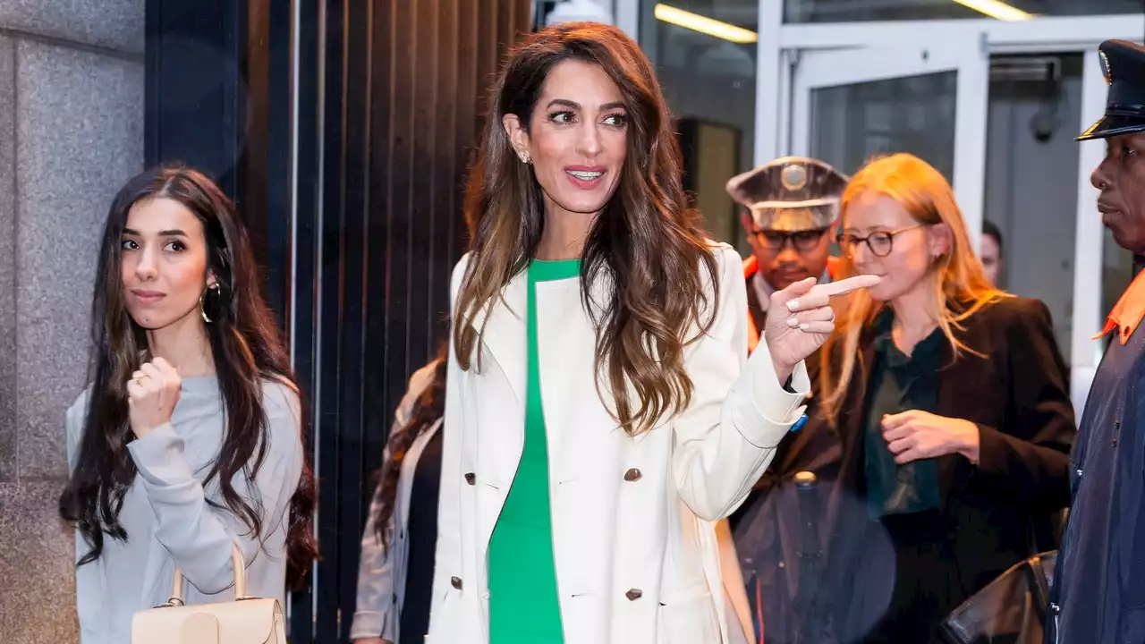 In A Trench Coat And Courts, Amal Clooney Is All About Autumn Wardrobe Classics