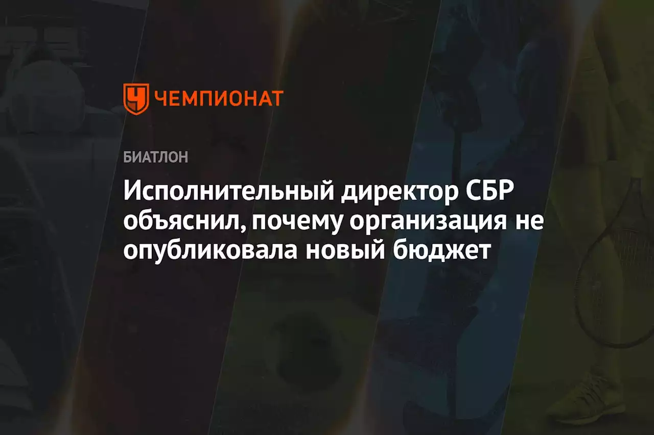 Исполнительный директор СБР объяснил, почему организация не опубликовала новый бюджет