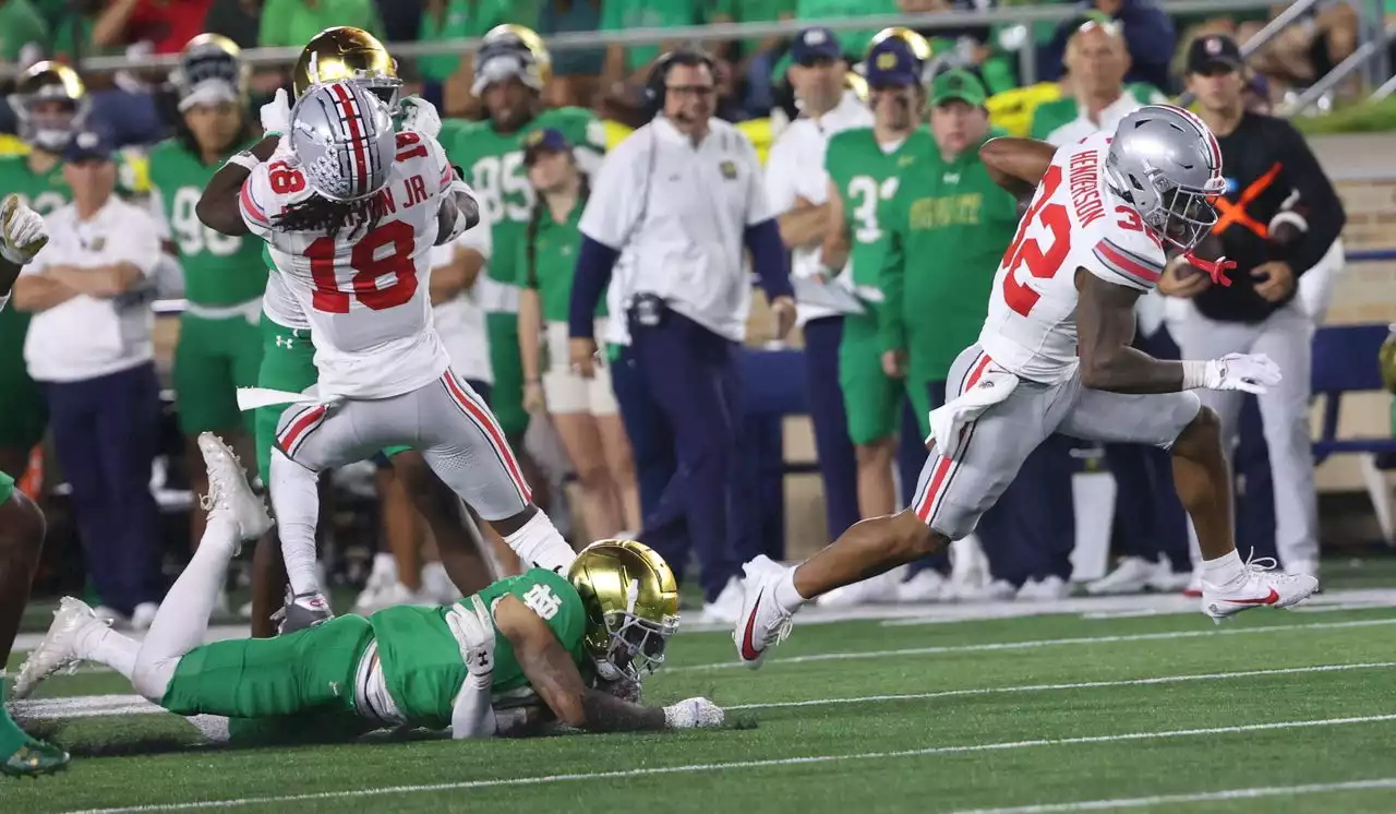 Is Ohio State football’s Marvin Harrison Jr. practicing after injuring his ankle against Notre Dame?