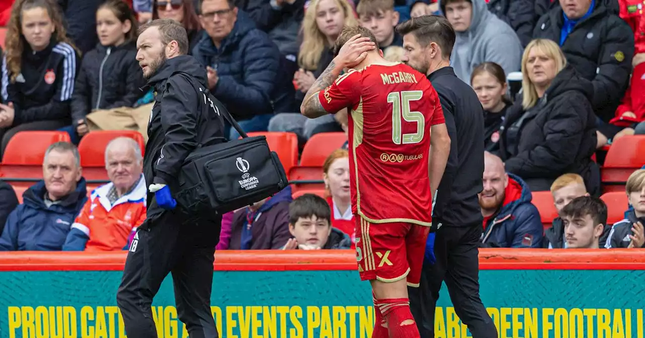 James McGarry to miss up to six weeks out for Aberdeen