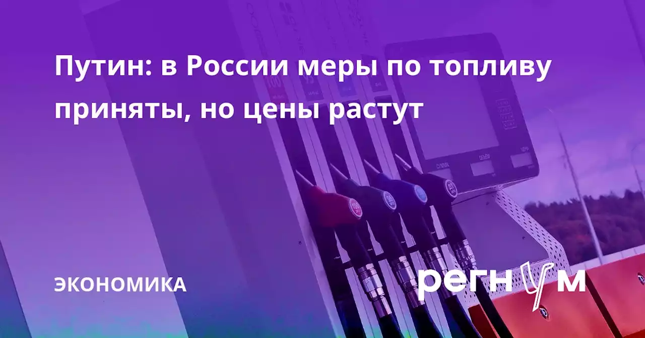 Путин: в России меры по топливу приняты, но цены растут